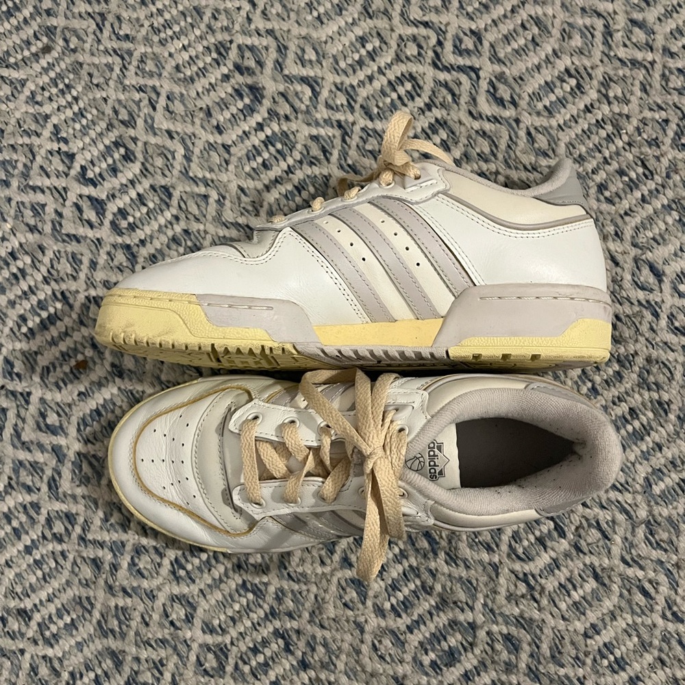 White & Beige Rivalry Low 86 Sneakers